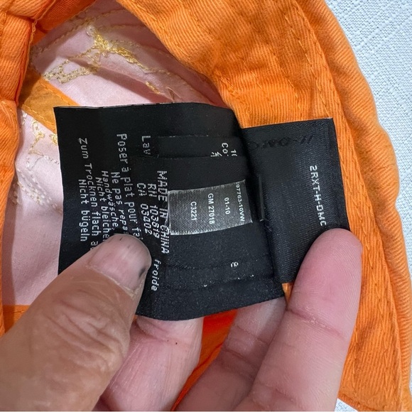 Harley-Davidson Vibrant Orange Hat with Winged Logo Rhinestones Adjustable Cap - Picture 6 of 8